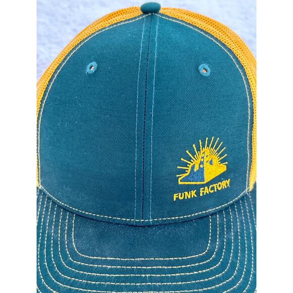 Funk Factory Hat Green Yellow Trucker Cap Snap Back Richardson 112 Adjustable - Picture 3 of 14